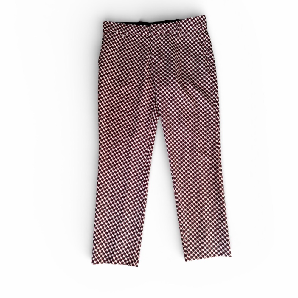 Zara burgundy and white geometric Trousers size M
